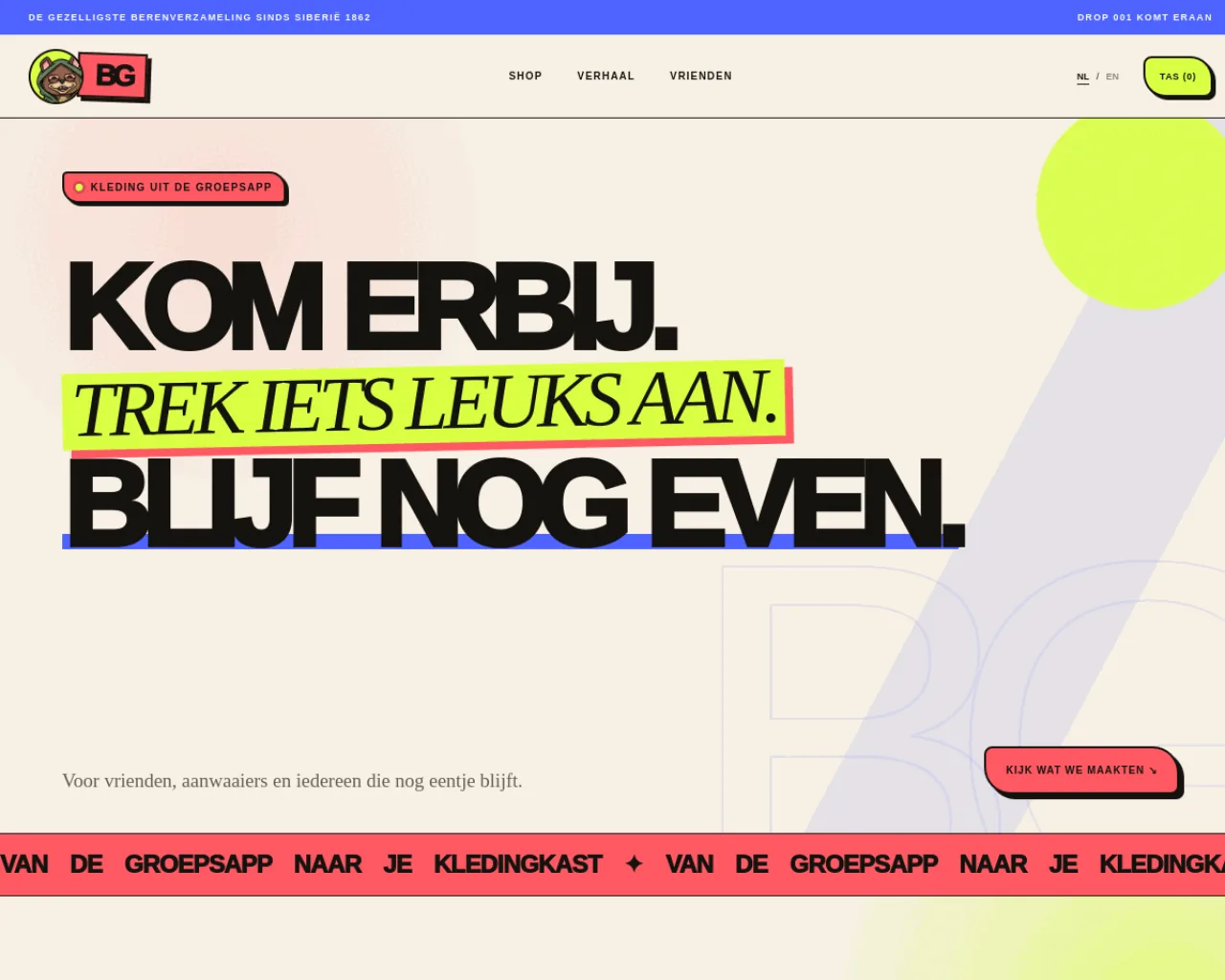 Website berengezellig.nl, gebouwd door Liddo