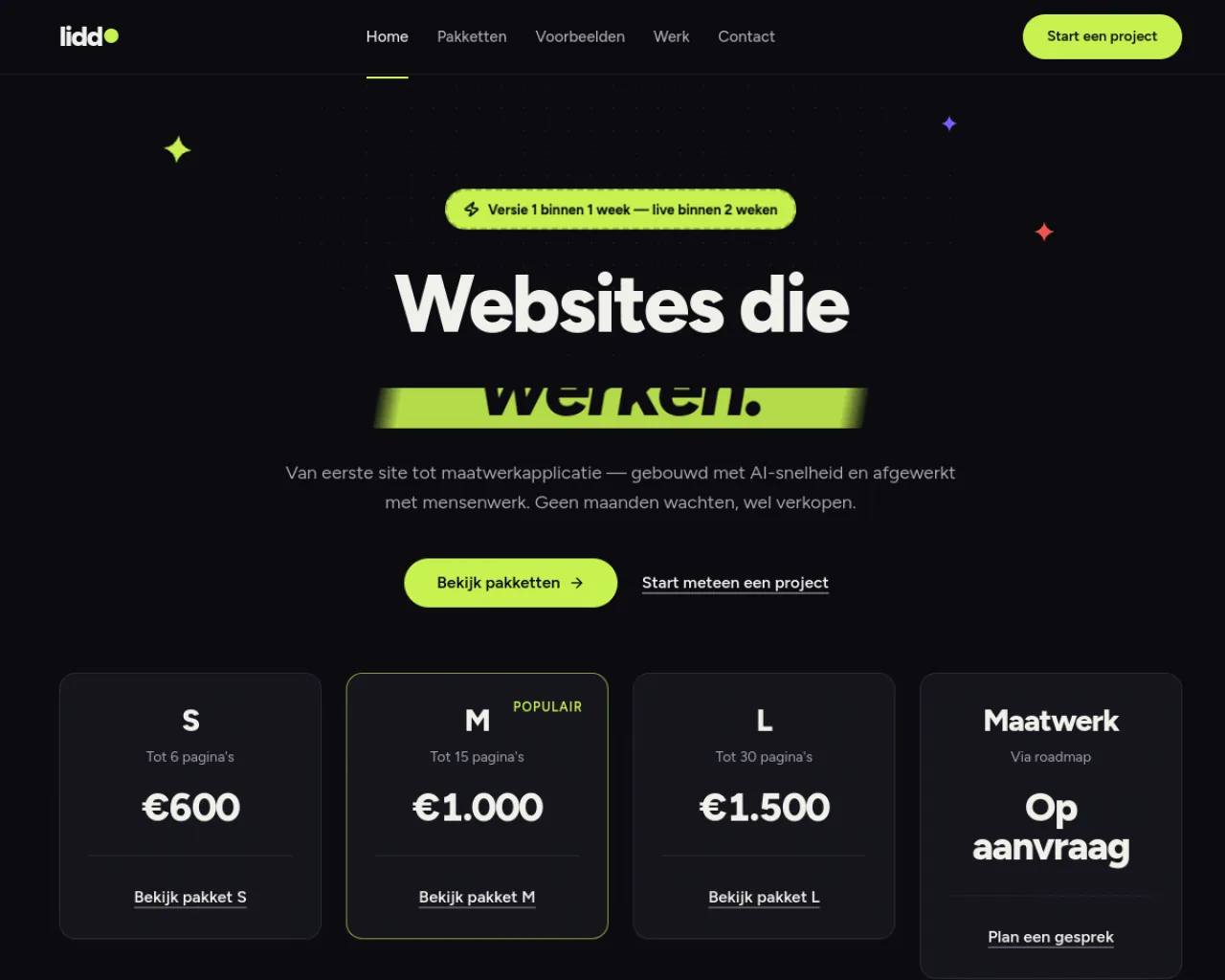 Website liddo.nl, gebouwd door Liddo